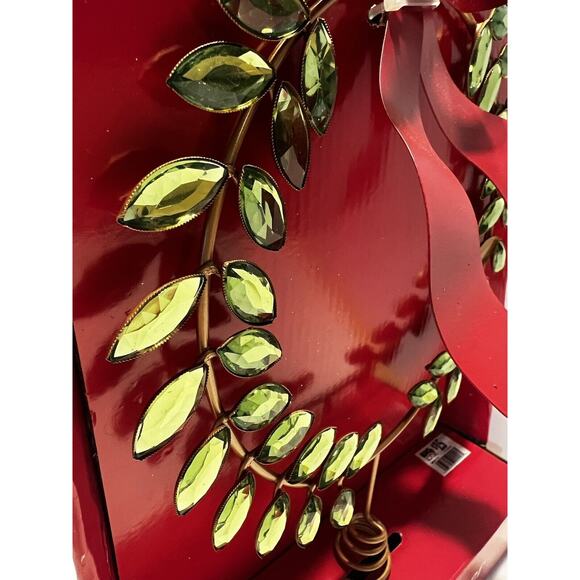 Tree Topper Christmas Metal Wreath Ribbon Gemstones Gems Greek Greece Unique NEW - Picture 4 of 13